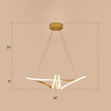 Minimalist Gold Twist Island Pendant Light Fixture With Led Metal Finish - Perfect For Restaurants