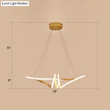 Minimalist Gold Twist Island Pendant Light Fixture With Led Metal Finish - Perfect For Restaurants
