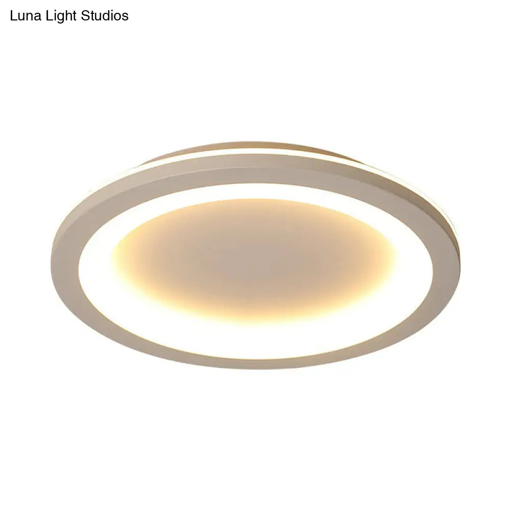 Minimalist Grey Geometric Acrylic Flush Mount Led Lighting Fixture For Bedroom