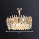 Minimalist K9 Crystal Drum Pendant Light For Living Room Chandelier 11 / Clear