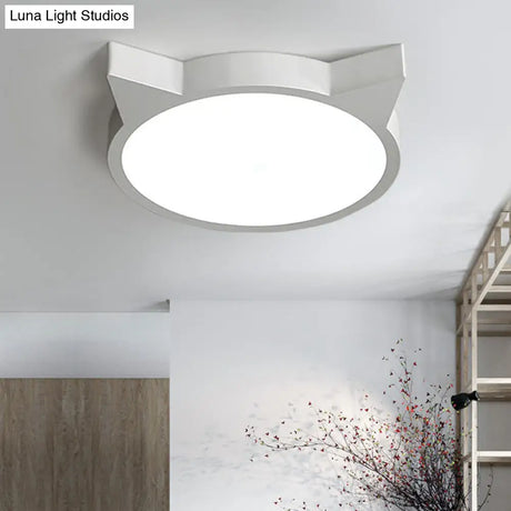 Minimalist Kitty Led Flushmount Ceiling Light For Kids’ Bedroom - Acrylic Flush Mount