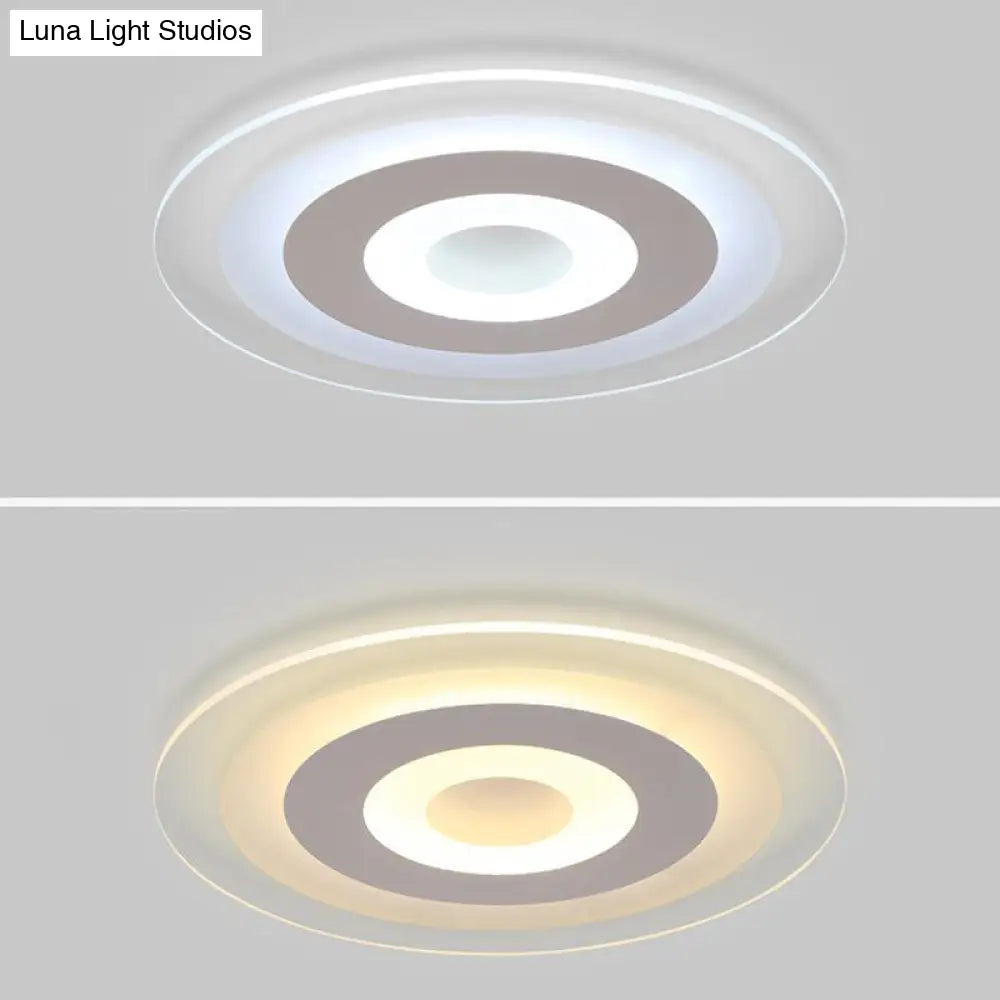 Minimalist Led Acrylic Ceiling Light - Round White Flush Mount Fixture