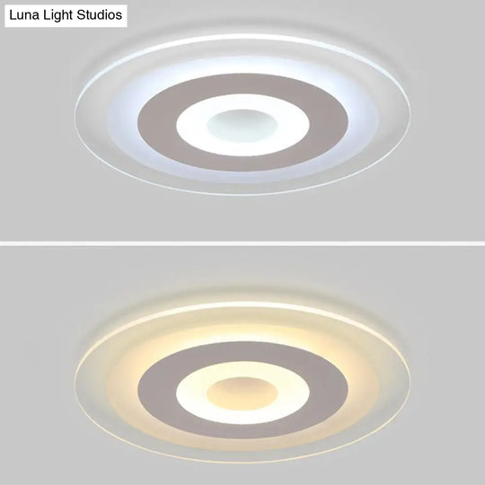 Minimalist Led Acrylic Ceiling Light - Round White Flush Mount Fixture