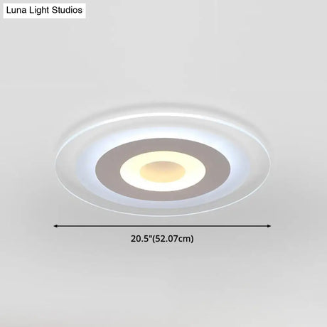 Minimalist Led Acrylic Ceiling Light - Round White Flush Mount Fixture