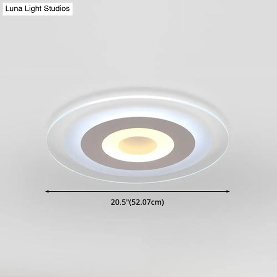 Minimalist Led Acrylic Ceiling Light - Round White Flush Mount Fixture