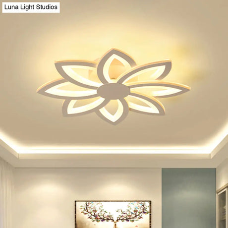 Minimalist Led Acrylic Flower Flush Mount Light For Bedroom