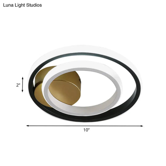 Minimalist Led Acrylic Flush Mount Ceiling Light Fixture - White/Black Round/Square Ring Flushmount