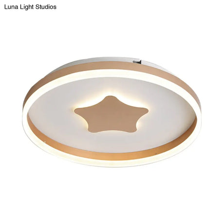 Minimalist Led Acrylic Star Flushmount Lighting In White Bedroom Flush Lamp - 16’/19.5’ Diameter