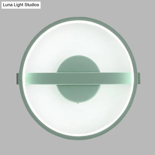 Minimalist Led Acrylic Wall Lamp In Green - White/Warm Light 12.5/16.5 Dia