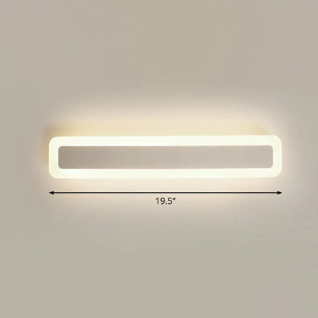 Minimalist Led Bar Vanity Light For Bathroom - White Acrylic Wall Mount / 19.5 Third Gear