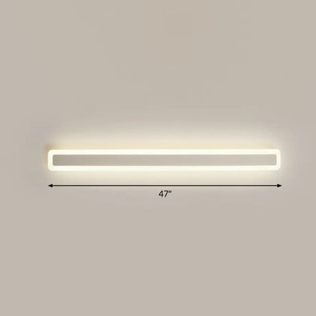 Minimalist Led Bar Vanity Light For Bathroom - White Acrylic Wall Mount / 47 Third Gear
