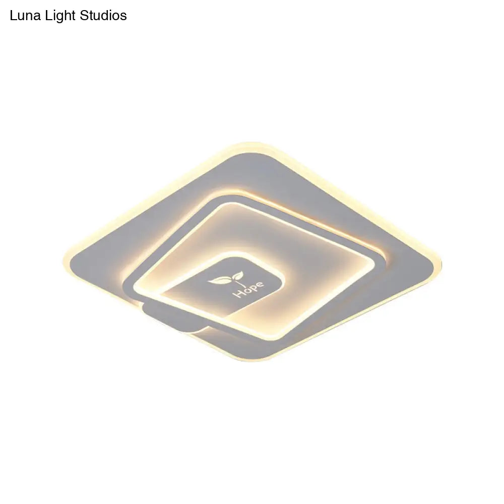 Minimalist Led Bedroom Ceiling Light With Acrylic Shade (Warm/White)