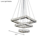 Minimalist Led Black Crystal Ceiling Chandelier Pendant Light Fixture