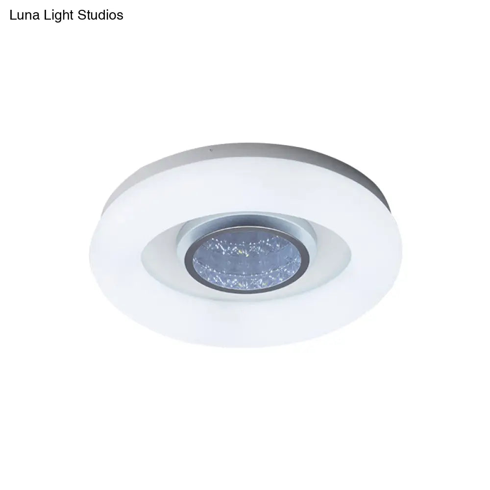 Minimalist Led Ceiling Flush Mount Light With Acrylic Shade In Black/Grey/Silver