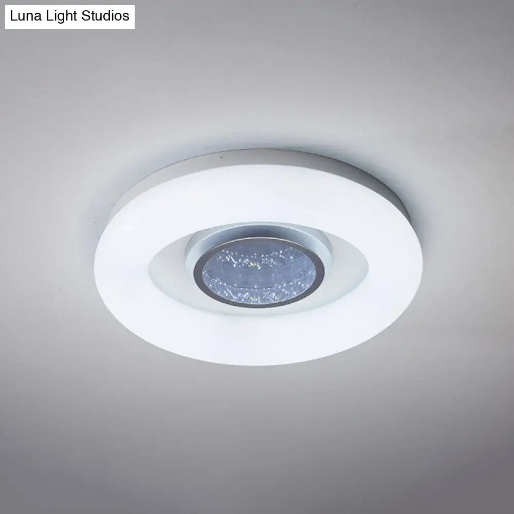 Minimalist Led Ceiling Flush Mount Light With Acrylic Shade In Black/Grey/Silver