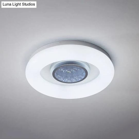 Minimalist Led Ceiling Flush Mount Light With Acrylic Shade In Black/Grey/Silver
