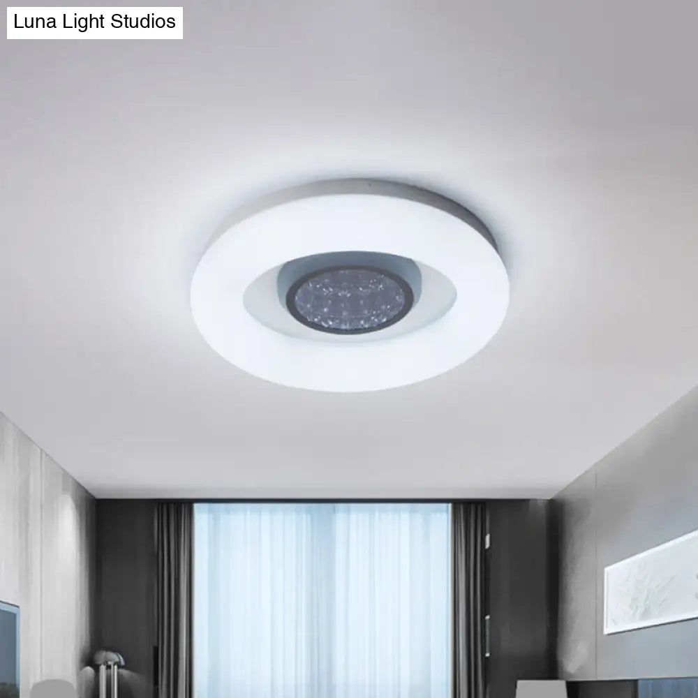 Minimalist Led Ceiling Flush Mount Light With Acrylic Shade In Black/Grey/Silver