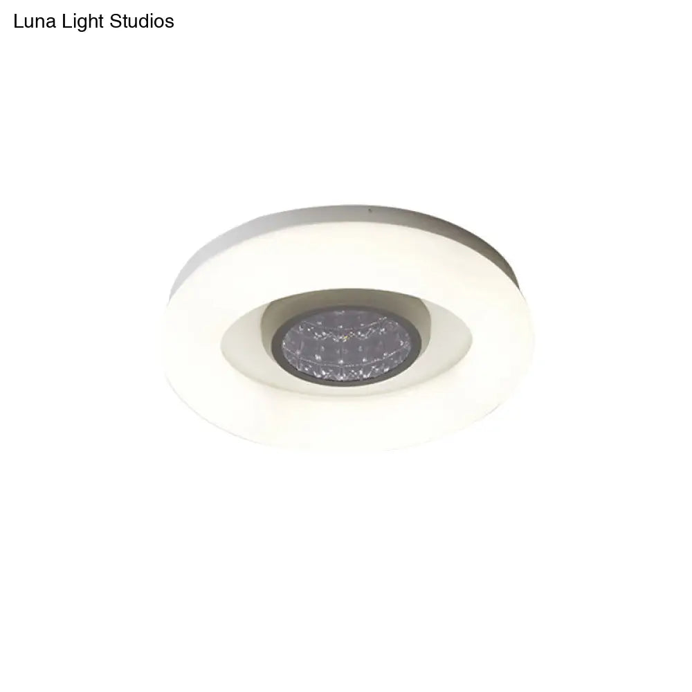 Minimalist Led Ceiling Flush Mount Light With Acrylic Shade In Black/Grey/Silver