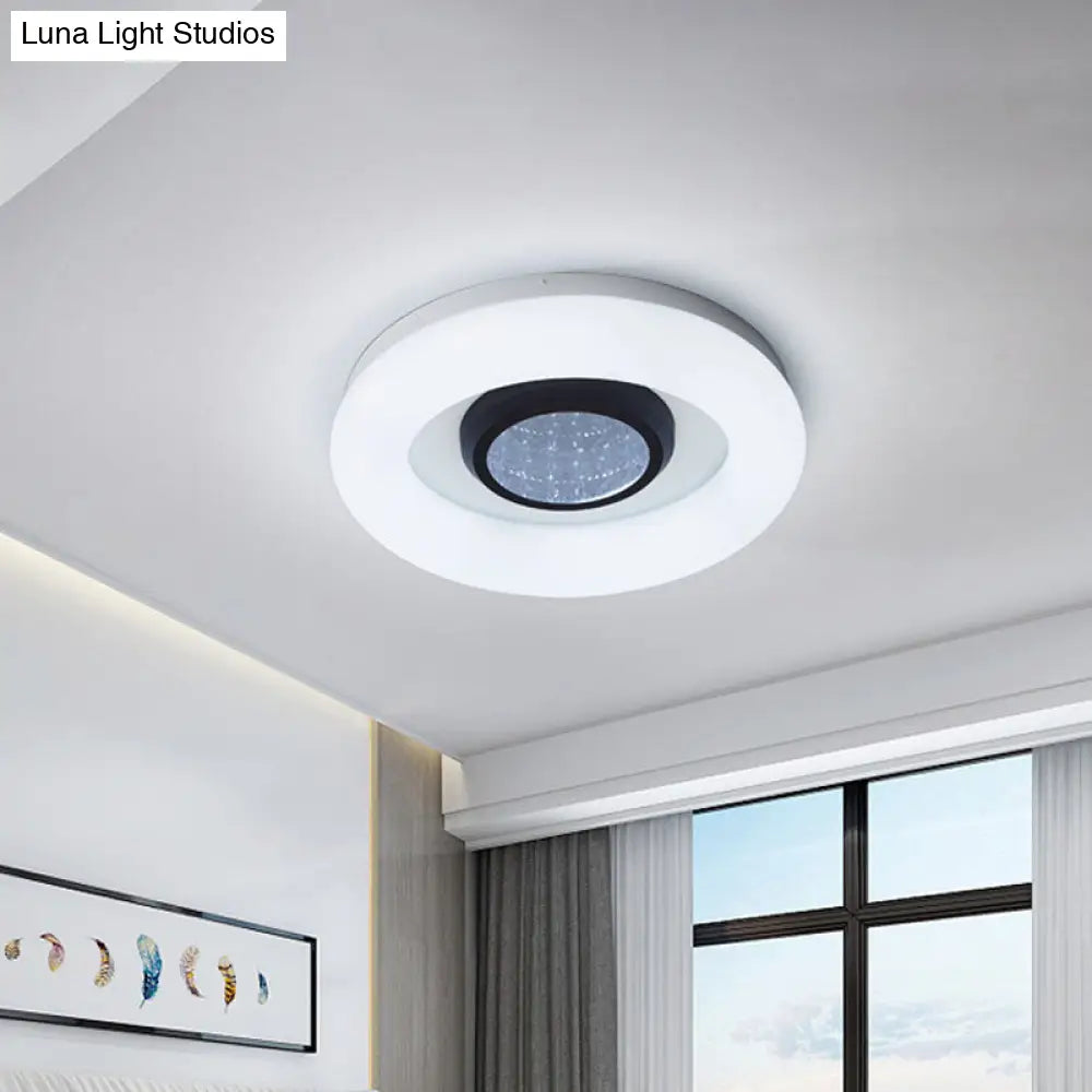 Minimalist Led Ceiling Flush Mount Light With Acrylic Shade In Black/Grey/Silver