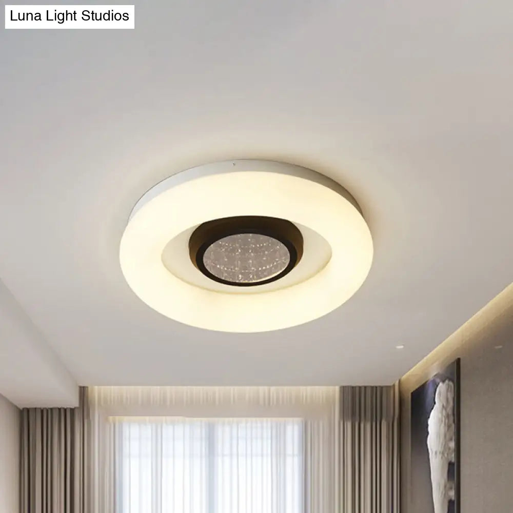 Minimalist Led Ceiling Flush Mount Light With Acrylic Shade In Black/Grey/Silver Black