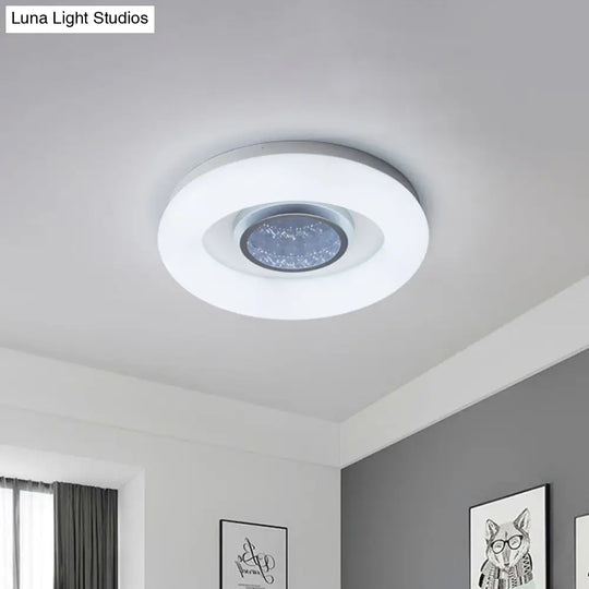Minimalist Led Ceiling Flush Mount Light With Acrylic Shade In Black/Grey/Silver