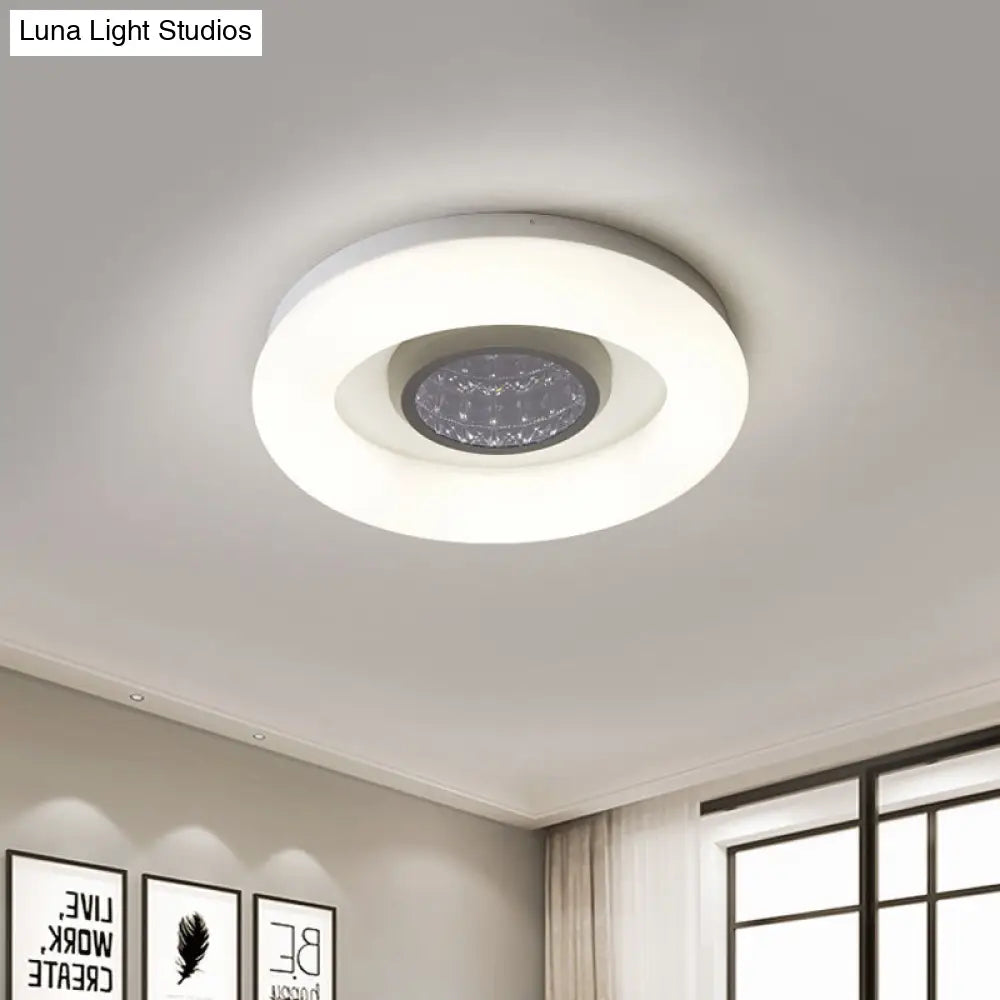 Minimalist Led Ceiling Flush Mount Light With Acrylic Shade In Black/Grey/Silver