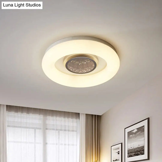 Minimalist Led Ceiling Flush Mount Light With Acrylic Shade In Black/Grey/Silver Silver