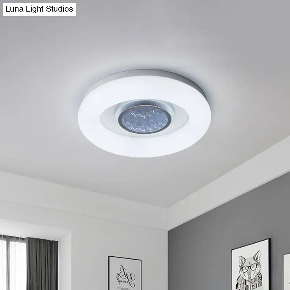 Minimalist Led Ceiling Flush Mount Light With Acrylic Shade In Black/Grey/Silver