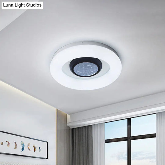 Minimalist Led Ceiling Flush Mount Light With Acrylic Shade In Black/Grey/Silver