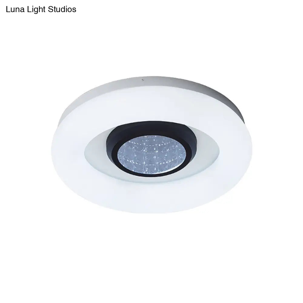Minimalist Led Ceiling Flush Mount Light With Acrylic Shade In Black/Grey/Silver