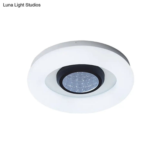 Minimalist Led Ceiling Flush Mount Light With Acrylic Shade In Black/Grey/Silver