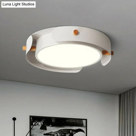 Minimalist Led Ceiling Mount Light - Round Metal Flush Fixture For Bedroom Lighting