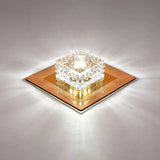 Minimalist Led Crystal Flush Mount For Corridor Lighting Tan / White