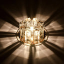 Minimalist Led Crystal Flush Mount Light: Blossom Shade Corridor Fixture Amber