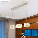 Minimalist Led Crystal Pendant Ceiling Light For Dining Room - Round Beveled Cut K9 Clear