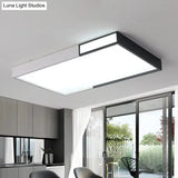 Minimalist Led Flush Light In Black-White Design With Multiple Shapes And Warm/White Options