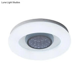 Minimalist Led Flush Mount Ceiling Light - Circular Acrylic Silver/Grey/Black Ideal For Hotels