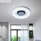 Minimalist Led Flush Mount Ceiling Light - Circular Acrylic Silver/Grey/Black Ideal For Hotels