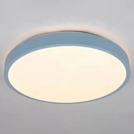 Minimalist Led Flush Mount Ceiling Light Fixture With Acrylic Chandelier Accent For Bedroom Blue /