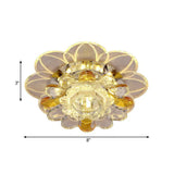 Minimalist Led Flush Mount Ceiling Light With Petal Clear Crystal Shade In Warm/White/Multi Color