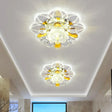 Minimalist Led Flush Mount Ceiling Light With Petal Clear Crystal Shade In Warm/White/Multi Color /