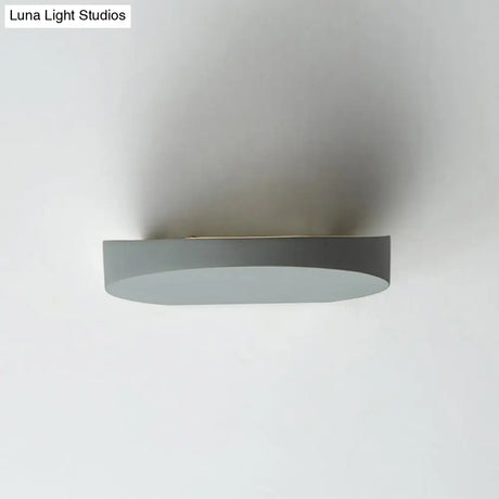 Minimalist Led Flush Wall Sconce In Aluminum With Black Grey Or White Finish - Ideal For Corridors
