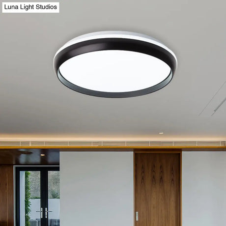 Minimalist Led Flushmount With Acrylic Shade - Black/Gold/Silver Flush Lighting For Living Room