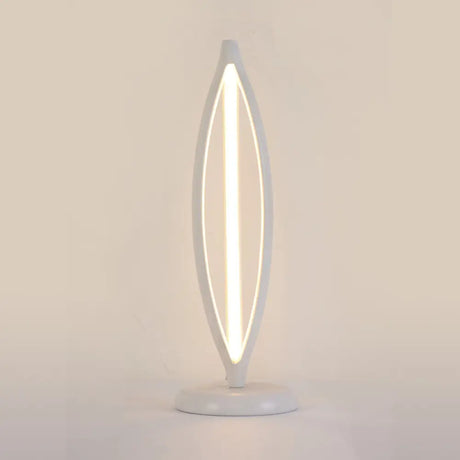 Minimalist Led Night Table Lamp - White/Black Oblong Design With Acrylic Shade And White/Warm Light