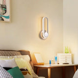 Minimalist Led Oval Wall Sconce Light For Living Room - Stylish Metal Mount Lighting White / Natural