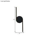 Minimalist Led Sconce In Warm/White Light For Hotels - Black Metal Wall Mounted Lamp