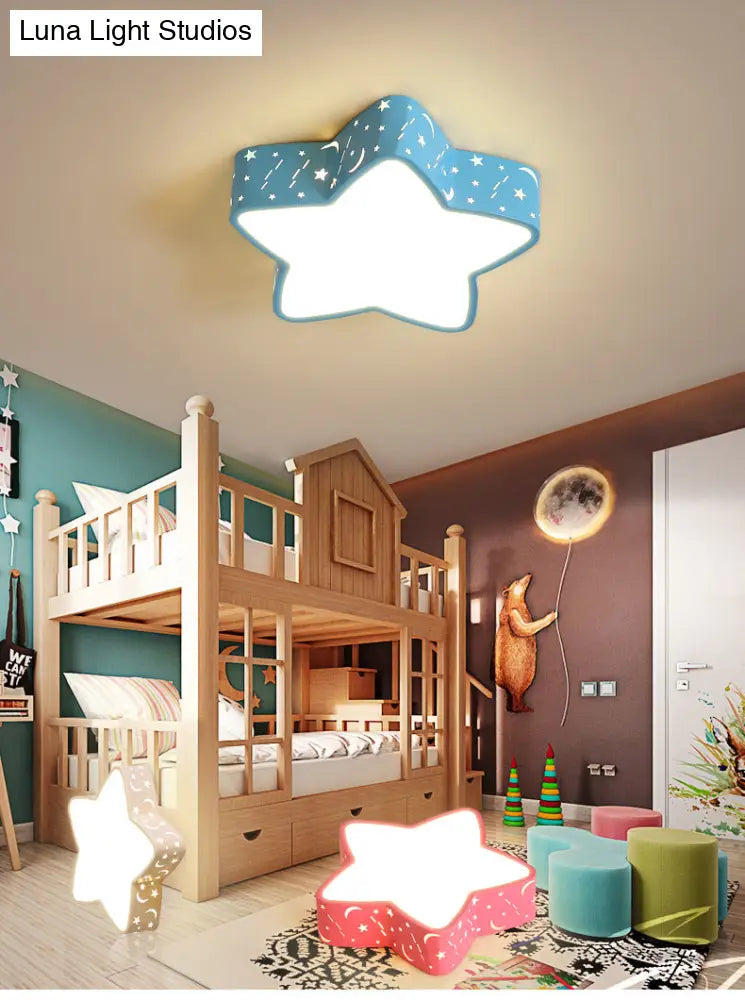 Minimalist Led Star Flush Mount Ceiling Light For Bedrooms