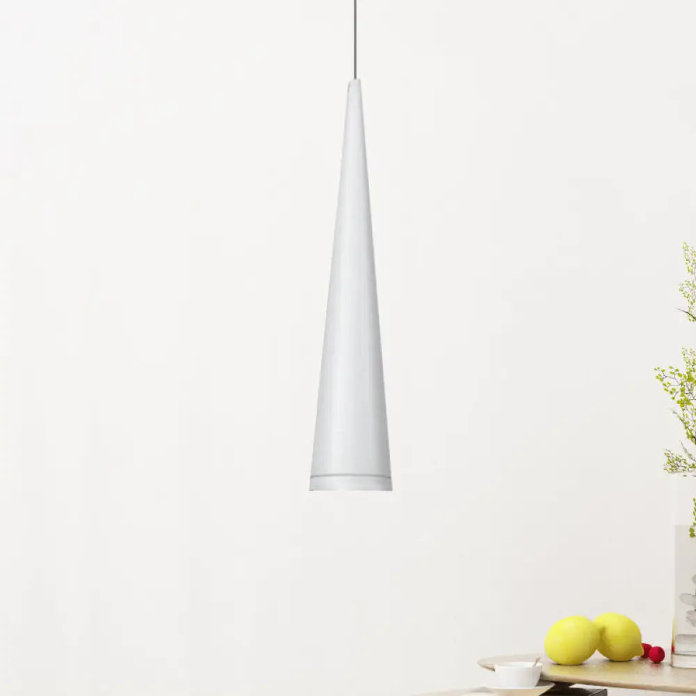 Minimalist Led Tapered Ceiling Light In White/Black With 3 Color Options White / Natural