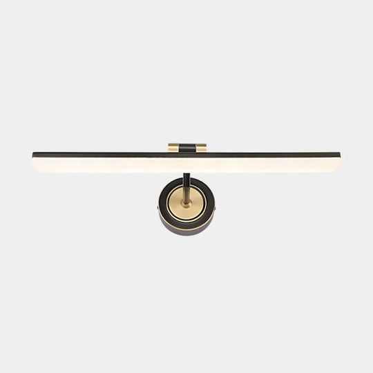 Minimalist Led Vanity Light For Bathroom Walls - Swing Arm Bath Bar With Acrylic Shade Black / 23