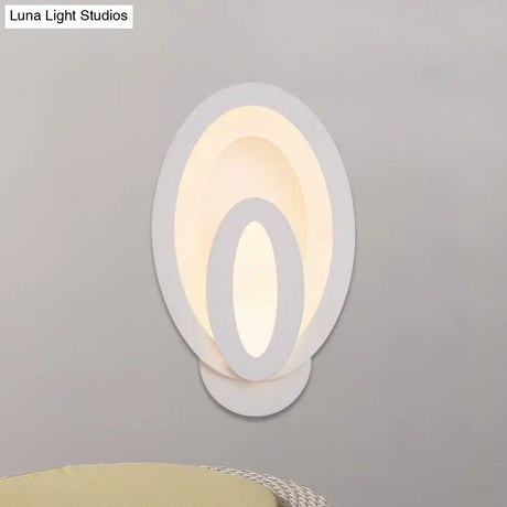 Minimalist Led Wall Sconce Light With Acrylic Shade - White Square/Oval Mounted Lamp Warm/White